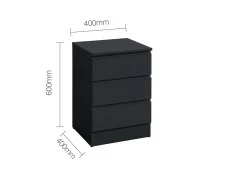 Birlea Birlea Oslo Black 3 Drawer Bedside Table