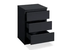 Birlea Oslo Black 3 Drawer Bedside Table