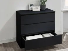 Birlea Birlea Oslo Black 3 Drawer Chest of Drawers