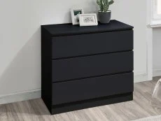 Birlea Birlea Oslo Black 3 Drawer Chest of Drawers
