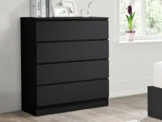 Birlea Birlea Oslo Black 4 Drawer Chest of Drawers