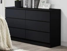 Birlea Furniture & Beds Birlea Oslo Black 6 Drawer Chest of Drawers