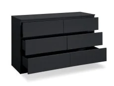 Birlea Furniture & Beds Birlea Oslo Black 6 Drawer Chest of Drawers