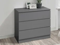 Birlea Furniture & Beds Birlea Oslo Grey 3 Drawer Chest of Drawers