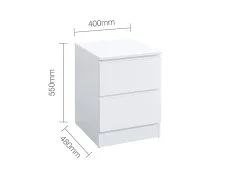 Birlea Furniture & Beds Birlea Oslo White 2 Drawer Bedside Table