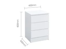 Birlea Birlea Oslo White 3 Drawer Bedside Table