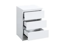 Birlea Birlea Oslo White 3 Drawer Bedside Table
