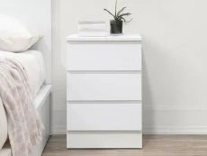 Birlea Birlea Oslo White 3 Drawer Bedside Table