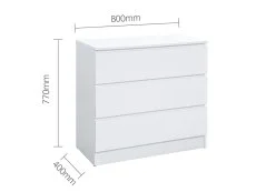 Birlea Birlea Oslo White 3 Drawer Chest of Drawers