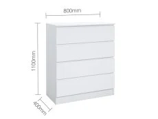 Birlea Birlea Oslo White 4 Drawer Chest of Drawers