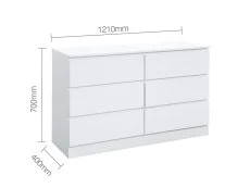 Birlea Birlea Oslo White 6 Drawer Chest of Drawers