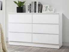 Birlea Birlea Oslo White 6 Drawer Chest of Drawers