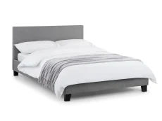 Julian Bowen Rialto 5ft King Size Grey Linen Fabric Bed Frame