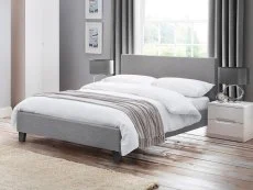 Julian Bowen Julian Bowen Rialto 4ft6 Double Grey Linen Fabric Bed Frame