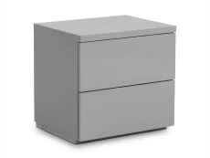 Julian Bowen Clearance - Julian Bowen Monaco Grey High Gloss 2 Drawer Bedside Table