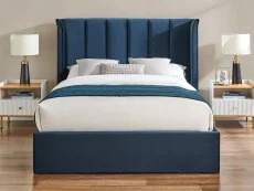 Limelight Limelight Sirius Navy Blue Fabric Ottoman Bed Frame