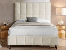 Limelight Starla Square 4ft6 Double Ivory Boucle Fabric Bed Frame