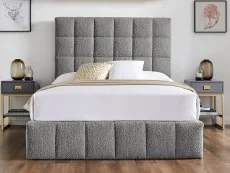 Limelight  Limelight Starla Square 4ft6 Double Dove Grey Boucle Fabric Ottoman Bed Frame