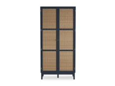 LPD LPD Bordeaux Rattan and Blue 2 Door Double Wardrobe