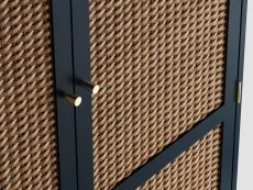 LPD LPD Bordeaux Rattan and Blue 2 Door Double Wardrobe