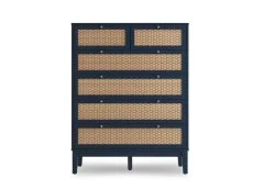 LPD LPD Bordeaux Rattan and Blue 4+2 Drawer Chest of Drawers