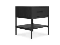 LPD LPD Boston Black 1 Drawer Bedside Table