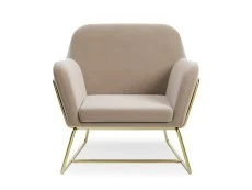 LPD LPD Charles Beige Velvet Fabric Armchair