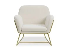 LPD LPD Charles Cream Velvet Fabric Armchair