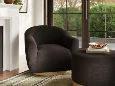 LPD LPD Daphne Black Boucle Fabric Swivel Chair