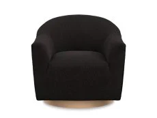 LPD LPD Daphne Black Boucle Fabric Swivel Chair