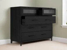 LPD LPD Edison Black Wood Effect 3+2 Drawer Chest of Drawers