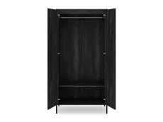 LPD LPD Hoxton Black Wood Effect 2 Door Wardrobe