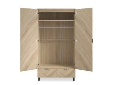 LPD Stockholm Chevron Light Oak 2 Door 2 Drawer Wardrobe