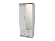 Welcome Welcome Avon 2 Door 2 Drawer Mirrored Double Wardrobe (Assembled)