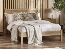 Julian Bowen Julian Bowen Padstow Rattan Oak Wooden Bed Frame