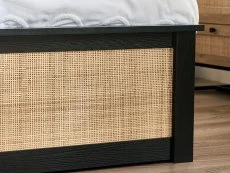 Julian Bowen Julian Bowen Padstow Rattan Black Wooden Ottoman Bed Frame