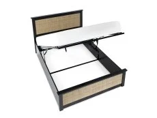 Julian Bowen Julian Bowen Padstow Rattan Black Wooden Ottoman Bed Frame