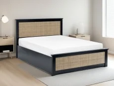 Julian Bowen Julian Bowen Padstow Rattan Black Wooden Ottoman Bed Frame