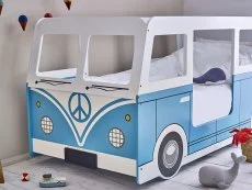 Julian Bowen Julian Bowen Campervan Single White and Blue Wooden Bed Frame