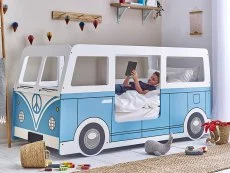 Julian Bowen Julian Bowen Campervan Single White and Blue Wooden Bed Frame