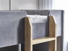 Julian Bowen Julian Bowen Daytona Single Grey Velvet Fabric Bunk Bed Frame