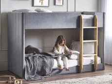Julian Bowen Julian Bowen Daytona Single Grey Velvet Fabric Bunk Bed Frame