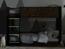 Julian Bowen Julian Bowen Solomon Black and Rustic Effect Wooden Bunk Bed Frame