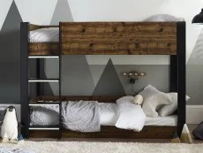 Julian Bowen Julian Bowen Solomon Black and Rustic Effect Wooden Bunk Bed Frame