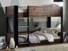 Julian Bowen Julian Bowen Solomon Black and Rustic Effect Wooden Bunk Bed Frame