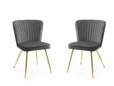 Julian Bowen Julian Bowen Cannes Set of 2 Grey Velvet Dining Chairs