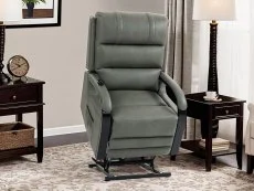 ASC ASC Regal Dual Motor Grey Faux Leather Riser Recliner Chair