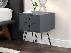 Core Core Options Telford Blue 2 Drawer Bedside Table