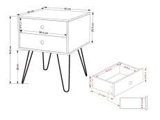 Core Core Options Telford Blue 2 Drawer Bedside Table