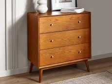 Julian Bowen Julian Bowen Lowry Cherry Ash 3 Drawer Chest of Drawers